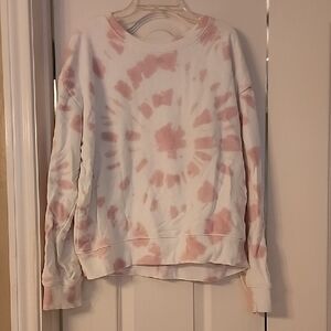 Time and Tru Pink And White Tie Dye Top